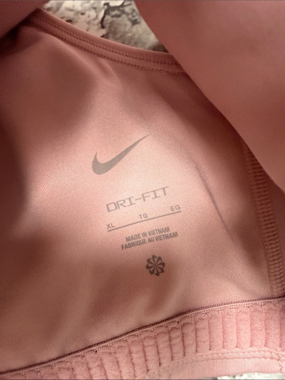 Nike Pink Racerback Sports‎ Bra with White Swoosh - Picture 4 of 7